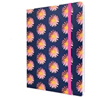 Tabitha Wilde Agenda A5 a rayas- con bolsillo- 240 páginas- tapa blanda- color azul marino- rosa